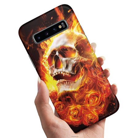 Samsung Galaxy S10 - Skal/Mobilskal Burning Skull