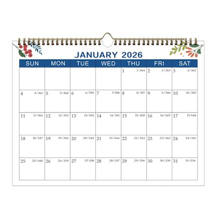 Väggkalender 2025-2026 - Månatlig Översikt 18 Månaders Planerare från Jan 2025 till Jun 2026 med Stora Rutor och Anteckningssektion för Effektiv Tid