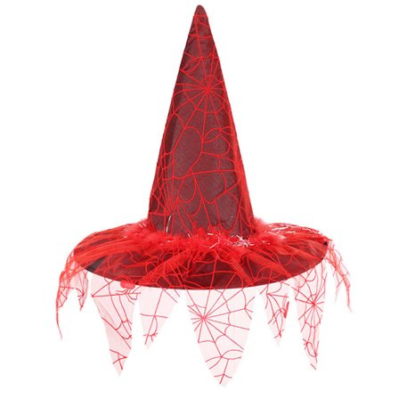 Halloween Witch Hat Mesh Wizard Hat Makeup Kostym Rekvisita Cosplay Prom Witch Hat