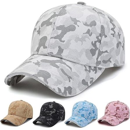 Baseball-lippis - Camouflage Baseball-lippis naisille miehille. Unisex säädettävä poninhäntälahja