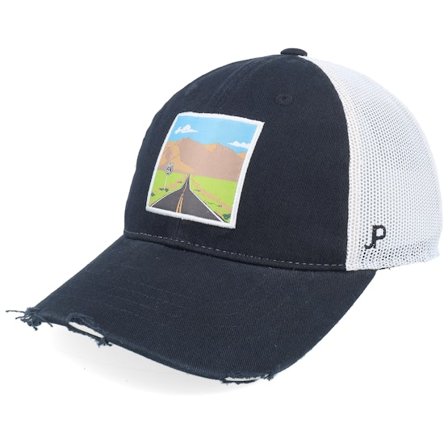 Jim Pilleus - Schwarz trucker Cap - Route 66 Black/White Trucker @ Hatstore