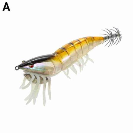 3d Squid Bait Plastsimulering Räkor Hårda Mjuka Ben Glöd-i-t