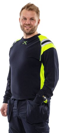 Fristads Herr Flamestat Långärmad T-shirt 7072 TFLH, Marinblå