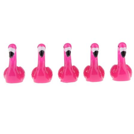 5xmicro landskapsdekor flamingo miniatyr fe trädgårdsprydnad röd