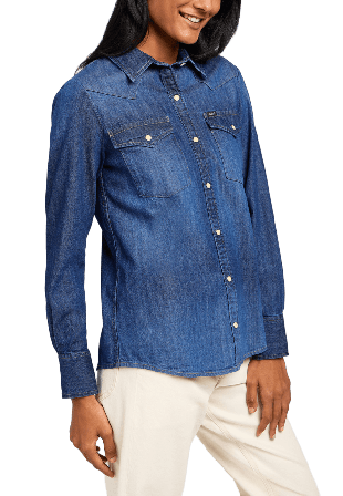 Lee Regular Western Shirt Skjortor Dam Blå S