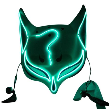 Fox Mask För Män Kvinnor Halloween Kostym Prop Green