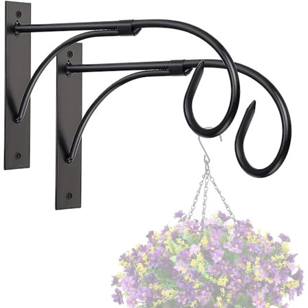 Kasviseinän ripustustelineet, 11 tuuman ripustuskoukut, raskaat ruostuneet koristeelliset metalliset kasvitelineet ripustettaville kasvilyhdyille, 