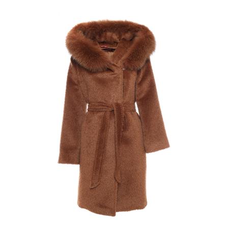 Max Mara Studio Belted Coats Brun, Dame Uldfrakker