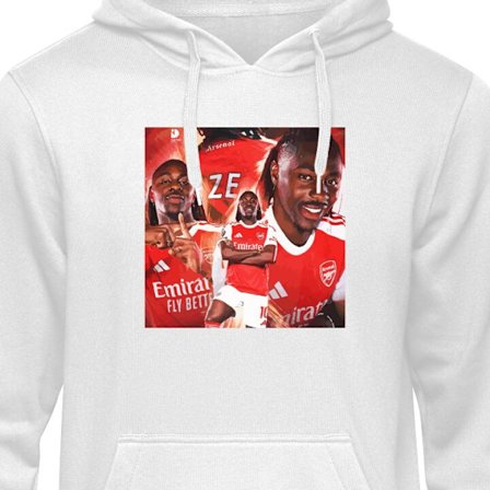 Lapsen huppari Arsenal collage - Eberechi Eze monissa asennoissa punaisessa pelipaidassa