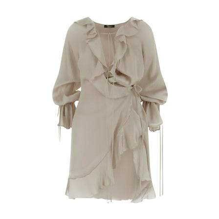 Blumarine, Ruches Dress Beige, Dames, Maat:3XS