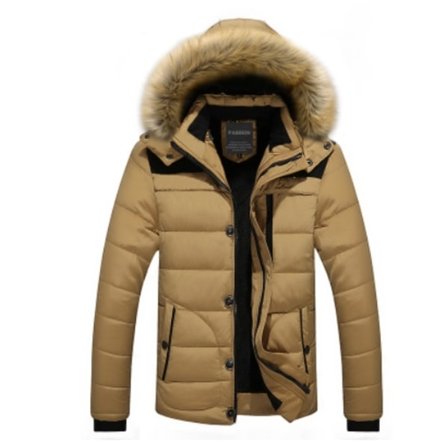 MIESTEN Talvipuuvillatakki Hupulla Rento Miesten Rento Vetoketjutakki Irrotettava Huppu Khaki