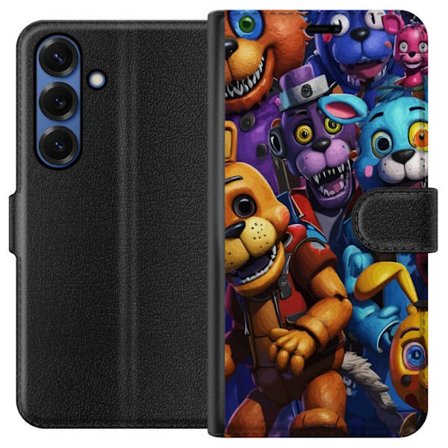 Kompatibelt Plånboksfodral till Samsung Samsung Galaxy S25+ Färgstarka animatroniska figurer inspirerade av Five Nights at Freddy’s, intensiv blic