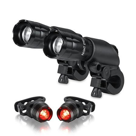 Dww-5W Mountainbike Forlygte Sæt Cykling Lommelygte Zoom Genopladelig Stærkt Lys (Style 2)