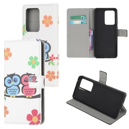 Plånboksfodral Samsung Galaxy S21 Ultra - Ugglor & Blommor