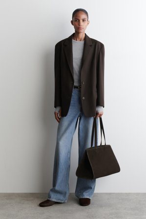 COS Women's Pony Hair Effect Leather Mules in Brown