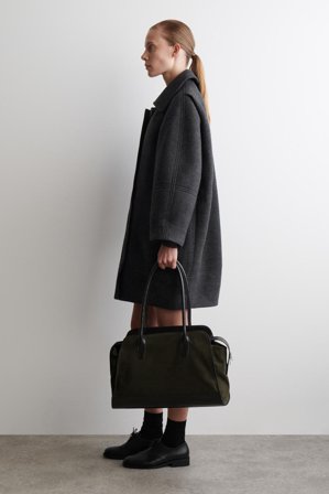 COS Femme Manteau Sculpté En Laine in Gris