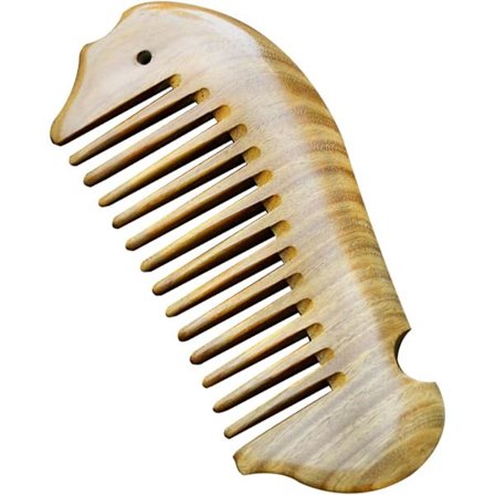 Liten Lommekam i Tre, Bredtannet Kam for Krøller, Bærbar Hårkam
