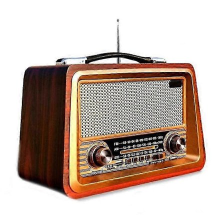 Retro Bärbar Bluetooth-högtalare med AM/FM-radio, USB, TF, AUX, MP3-spelare - Klassisk trådlös stereo
