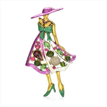 Fashion Lady Brosje Pins Unisex Krystallkjole Brosje Beauty