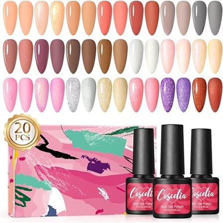 UV Nagellackset 20 Färger Gel Nagellack Soak-Off Gel Nagellack Naken UV Gel Nagellack Present