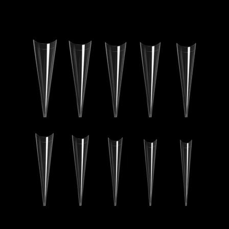 Långa stilettspetsar Akrylnaglar Konstgjorda Halv False Flake Nageltips för Nagelsalong-DIY Nail Art Ballerina-Naglar XL Clear 500pcs