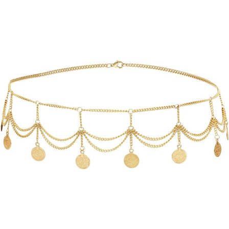 Vintage midjekedja ihålig snidning strass kristall kroppskedja sommar strand kropp midjekedja smycken