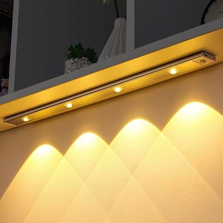 LED-lysstripe med bevegelsessensor 3 fargetemperaturer og trinnløs di Svart Svart Svart 30 cm