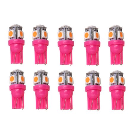 T10 w5w Rosa / Rosa Led med 5 st 5050SMD chip 12v DC 10-pack