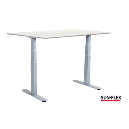SUN-FLEX Bord VI höj/sänk 160x80 grå/vit - Lyreco - Kontorsmöbler och inredning - Bord och hurtsar - Skrivbord - Höj/sänkbar