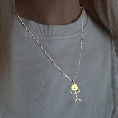 Sjov Doodle Halskæde Tændstikmand Håndbevægelse Vedhæng Kvinder Mænd Gave (ruipei)