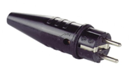 ABL 1129190 Støpsel gummi, jordet, brytebeskyttelse, IP44, Stikkontakter & kabler