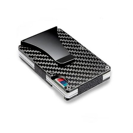 Carbon Fiber Slim Wallet for Men - Scratch Resistant, Minimalist Credit Card Holder & Money Clip, Easy to Take Out Cards and Cash