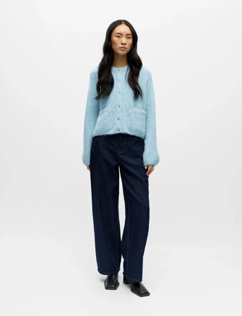 Object Objsaggia Re L/S Knit Cardigan Noos - Blue - L