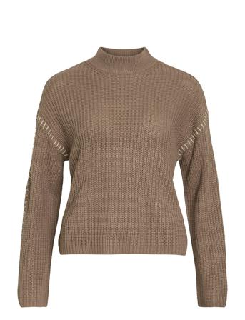 Visigga L/S Stitch Knit Pullover/Ka Brown Vila
