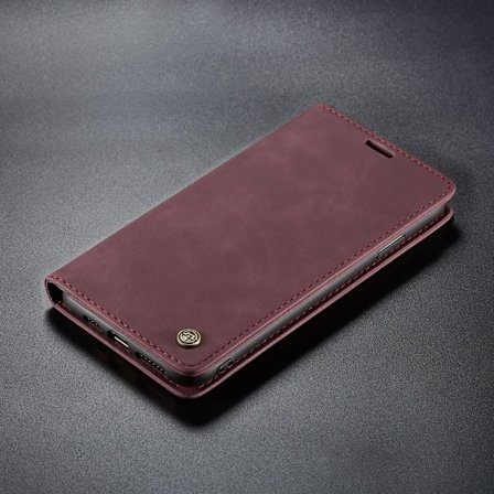 (För Samsung A73 5G) CaseMe retro läderplånbok med flip-fodral och kickstand samt kortfack