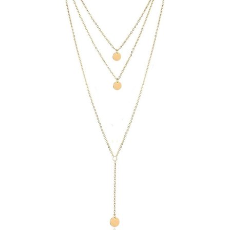 Mote Lang Halskjede med Lagdelt Myntanheng