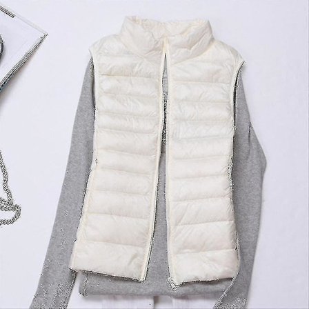 Ermeløs Vintervest for Kvinner - Lett Vattert Dunjakkevest for Varme