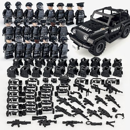 Militärbyggstenar Serie Terrängfordon Minifigur Leksak-1