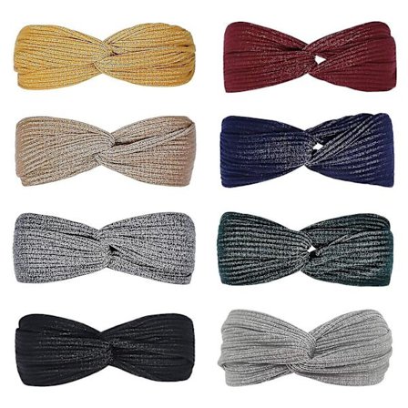 Hårbånd til kvinder Twist Knyttet Boho Elastiske Hårbånd, 8 stk