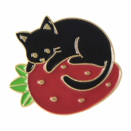 Naisten söpö Kawaii korut Taikuri lahjat Hedelmäkissa rintaneula Musta