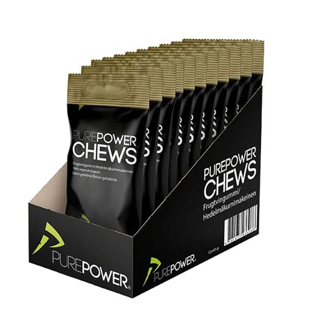 PurePower Chews 12-pak Frugtmix, Helse & Madvarer, Protein & Energi, Energi- Og Proteinbarer