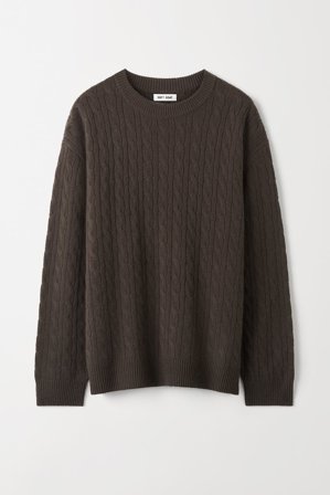 Soft Goat - Men's Cable Knit - Men cashmere sweater - S - Chocolate