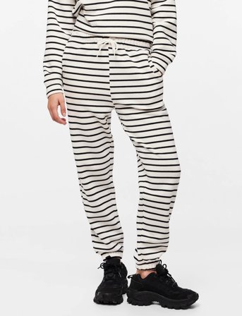 Pieces Pcchilli Hw Sweat Pants Stripes Noos Bc - Cream - XL