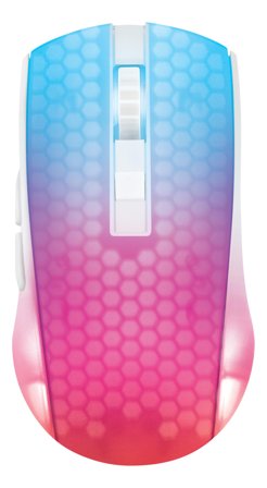 Deltaco WHITE LINE WM89 Wireless transparent RGB lightweight mouse, white