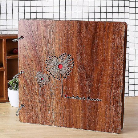 Fotoalbum Scrapbog 12x12 Tommer Træ DIY Album Bog Med 60