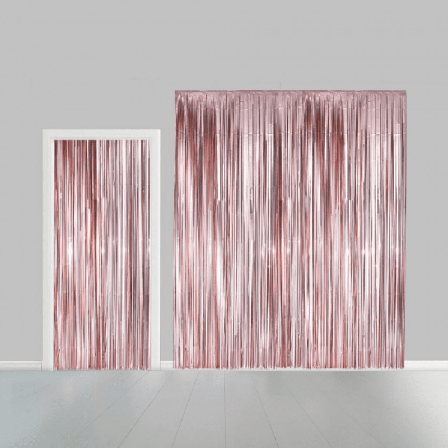Dörrdraperi folie roséguld 240 x 100 cm - Dukning & Dekoration - Kalaslagret.se