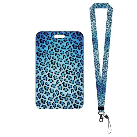 Mode print flickor visitkort student campus kort hängande hals väska Korthållare Lanyard ID-kort case Leopard card holder(.1464)