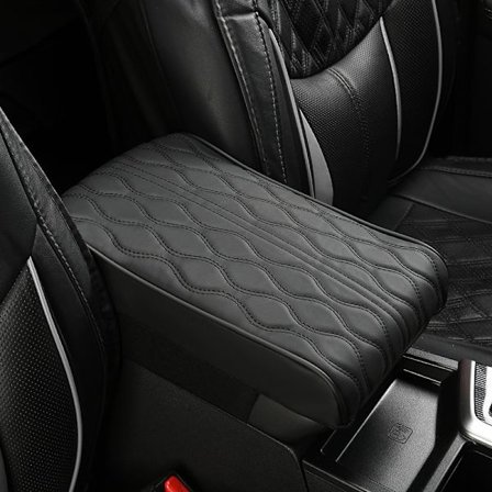 (Sort) Bil armlænsbetræk, 100% blød memoryskum indvendig pude, bil armlæns pude betræk, bil centerkonsol pude, vandtæt e