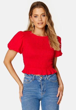BUBBLEROOM Salena blouse Red Klær