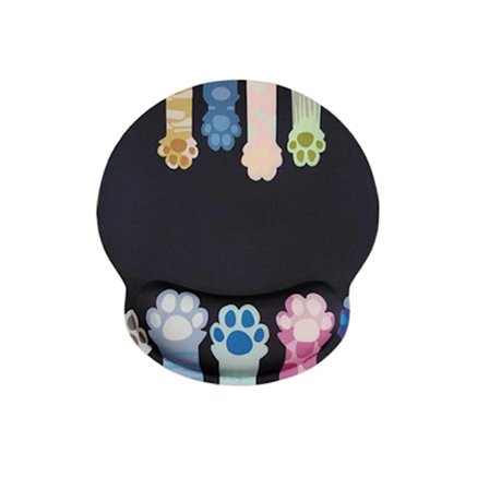 Ergonomisk musmatta med minnesskumstöd, halkfri gummibas, för bärbar dator, spel och kontor, katt tass